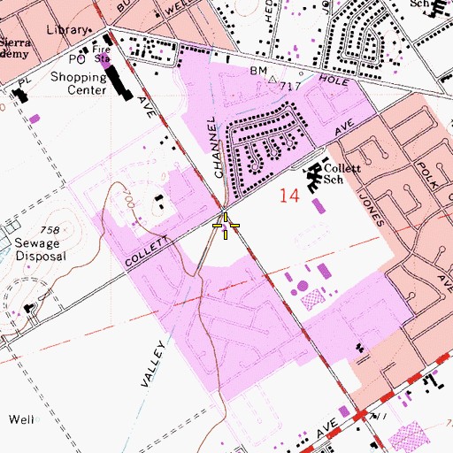 Topographic Map of The Church of Jesus Christ of Latter Day Saints, CA