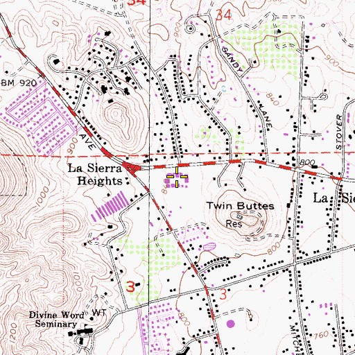 Topographic Map of Loma Vista Intermediate School, CA