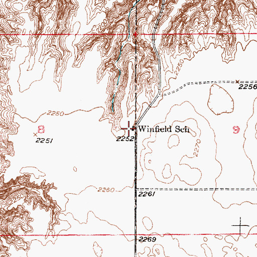Topographic Map of Winfield (historical), NE