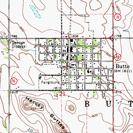 Topographic Map of Butte City Park, NE