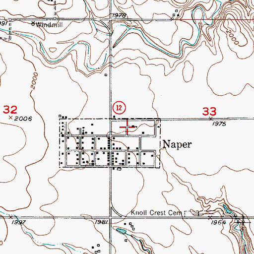 Topographic Map of Naper Elementary School, NE