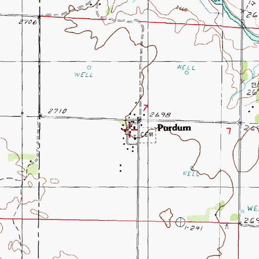 Topographic Map of Purdum Rural Fire District, NE