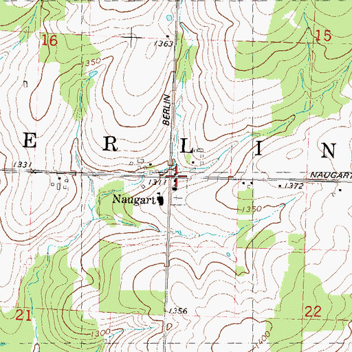 Topographic Map of Naugart School (historical), WI