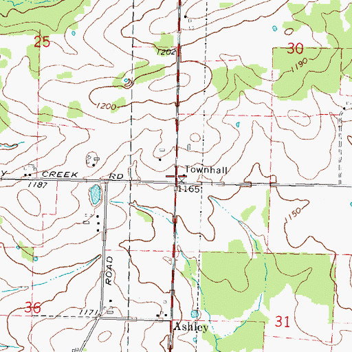 Topographic Map of Ryan School (historical), WI