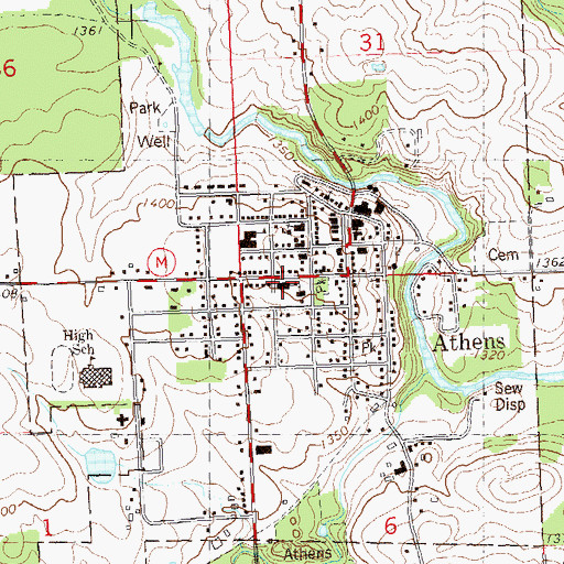 Topographic Map of Saint Anthony School, WI