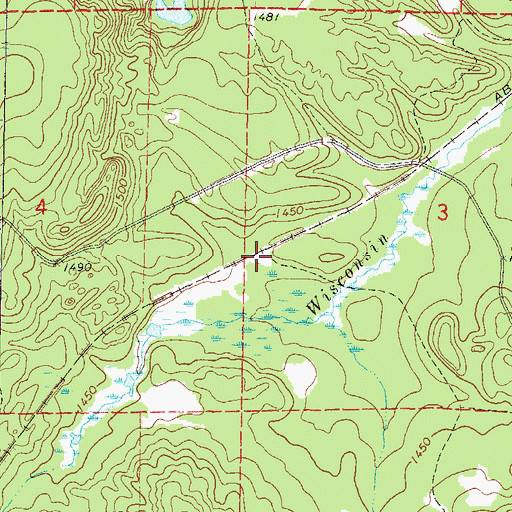 Topographic Map of Dahls Siding (historical), WI