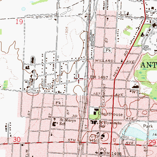 Topographic Map of Saratoga Park, WI
