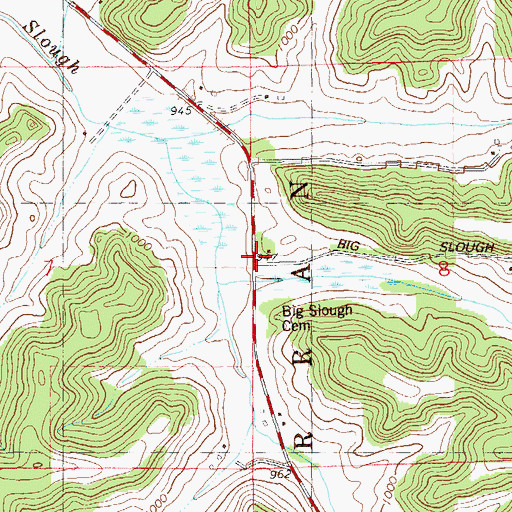 Topographic Map of Big Slough School (historical), WI