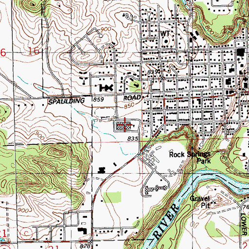 Topographic Map of Black River Falls High School, WI