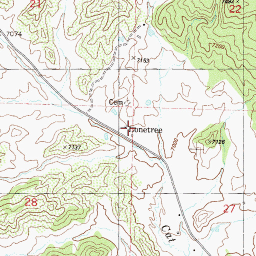 Topographic Map of Lonetree, CO