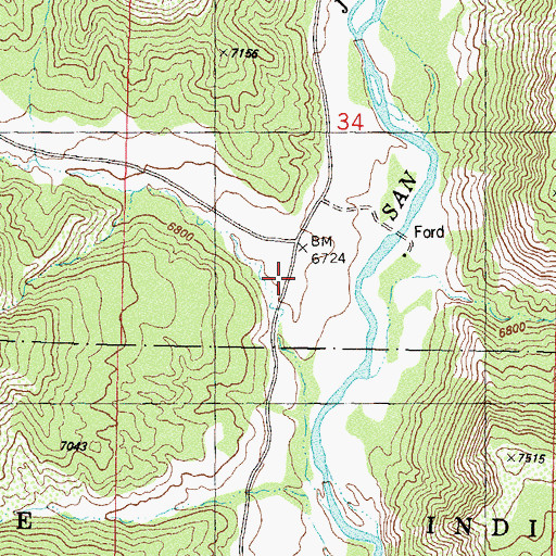 Topographic Map of Burns Canyon, CO