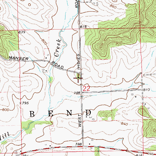 Topographic Map of Mill Creek School (historical), WI