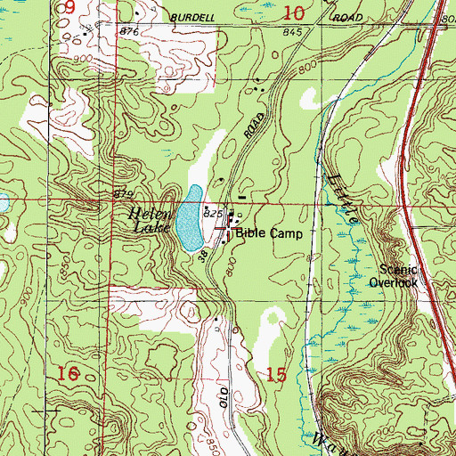 Topographic Map of Bible Camp, WI