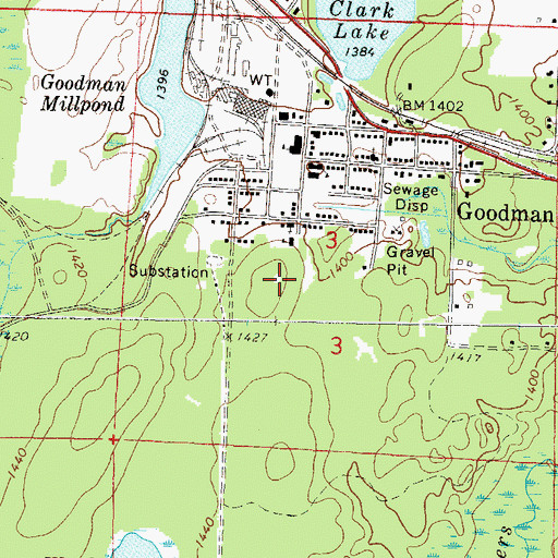 Topographic Map of Goodman High School, WI