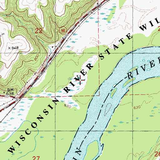 Topographic Map of Shulz Crossing Slough, WI