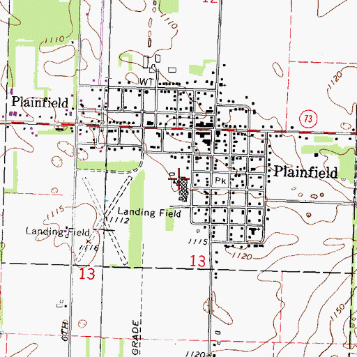 Topographic Map of Tri - County High School, WI