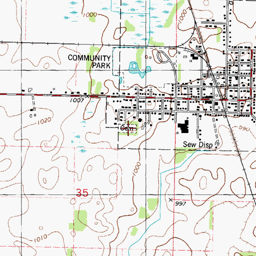 Topographic Map of Brandon Cemetery, WI