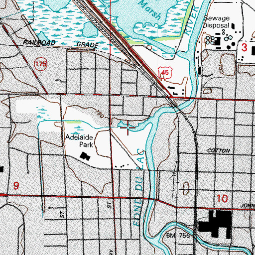 Topographic Map of Cleveland Public School (historical), WI