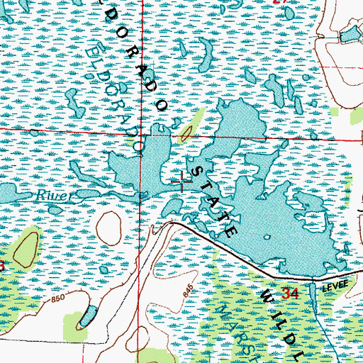 Topographic Map of Eldorado State Public Hunting Grounds, WI