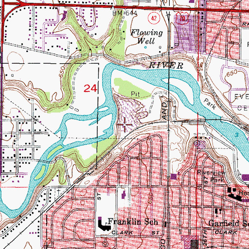 Topographic Map of Henry Schuette Park, WI