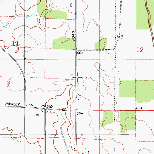 Topographic Map of Oakland School (historical), WI