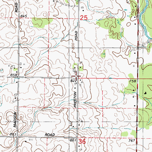 Topographic Map of Sunny Slope School (historical), WI