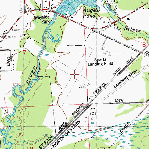 Topographic Map of Sparta Landing Field (historical), WI