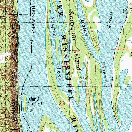 Topographic Map of Sunfish Lake, WI