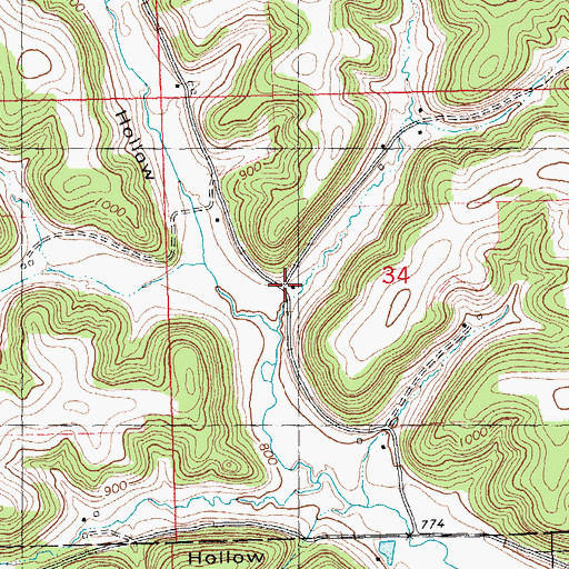 Topographic Map of Upper West Fork School (historical), WI
