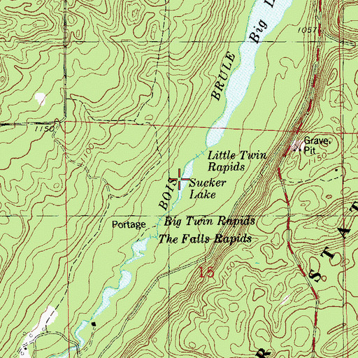 Topographic Map of Sucker Lake, WI