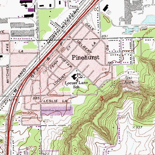 Topographic Map of Locust Lane Playground, WI