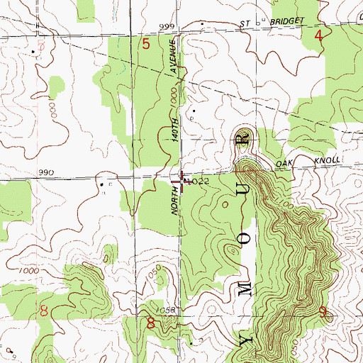 Topographic Map of Oak Knoll School (historical), WI