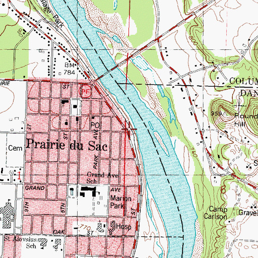 Topographic Map of Alice Graf Park, WI
