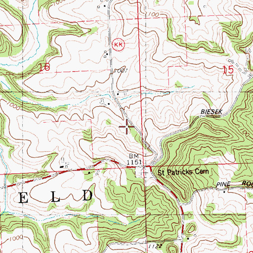 Topographic Map of Kelley School (historical), WI