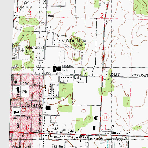 Topographic Map of New Life Assembly of God Church, WI