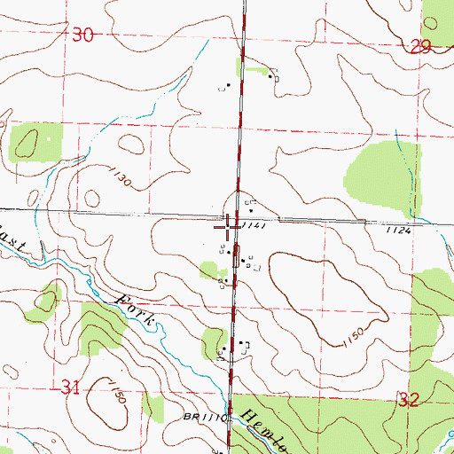 Topographic Map of Green Elm School (historical), WI