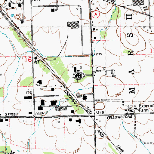 Topographic Map of Wood County Hospital, WI