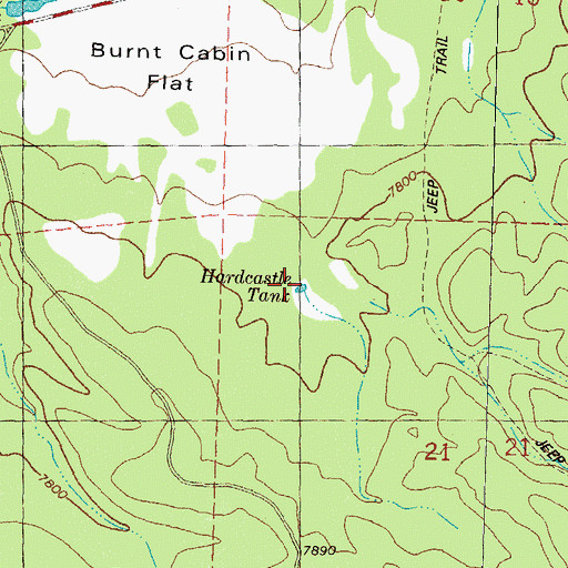 Topographic Map of Hardcastle Tank, NM