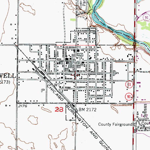 Topographic Map of Garfield County Historical Marker, NE