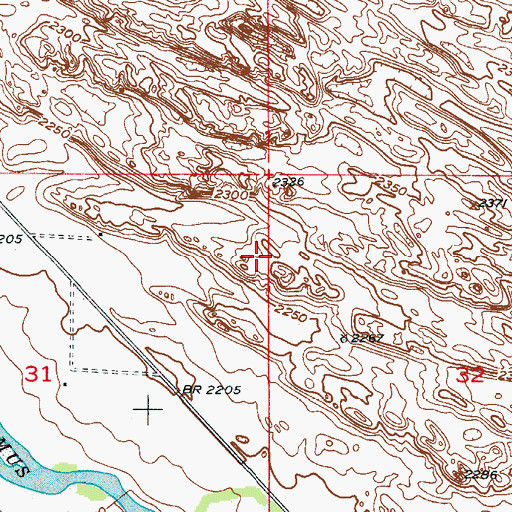 Topographic Map of Calamus Valley Historical Marker, NE