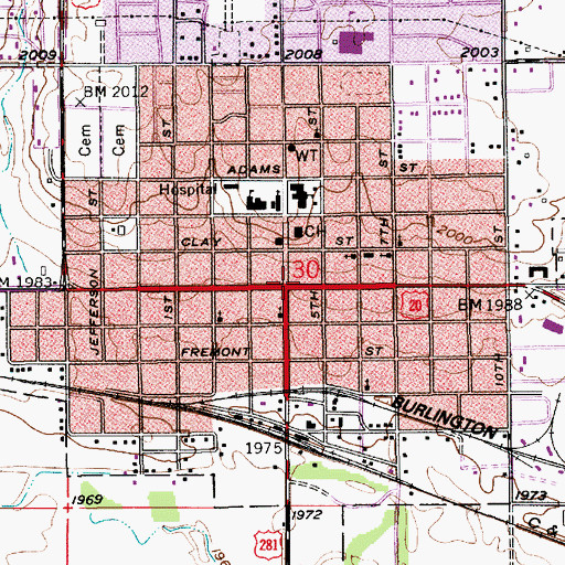 Topographic Map of Waymanns Trailer Court, NE