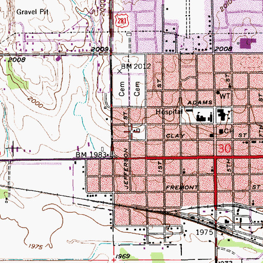 Topographic Map of Ford Park, NE