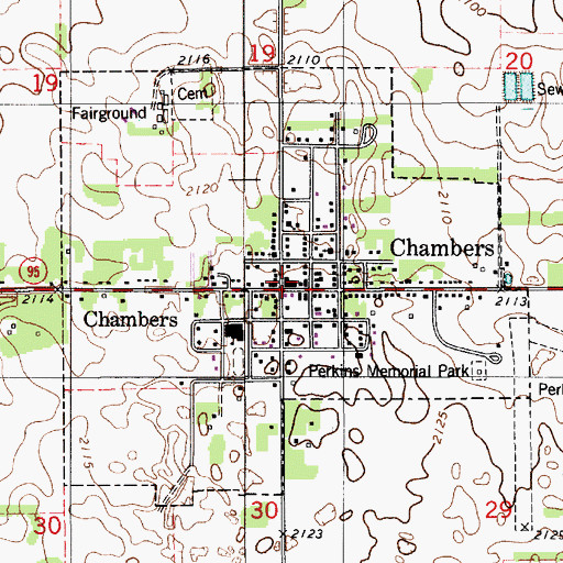 Topographic Map of Chambers Post Office, NE