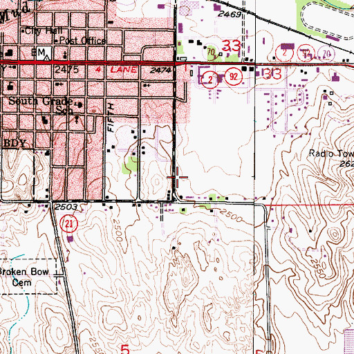 Topographic Map of The Church of Jesus Christ of Latter Day Saints, NE