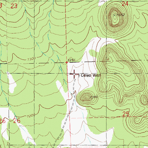Topographic Map of Celeo Well, NM
