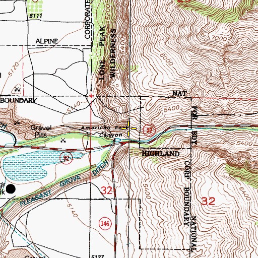 Topographic Map of Utah Valley, UT