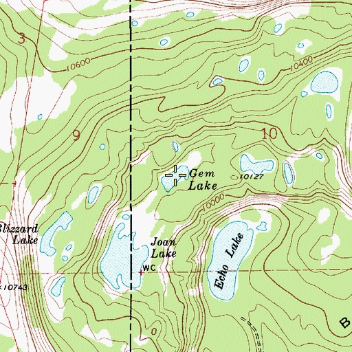 Topographic Map of Gem Lake, UT