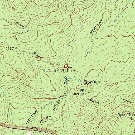 Topographic Map of Oldrag Post Office, VA