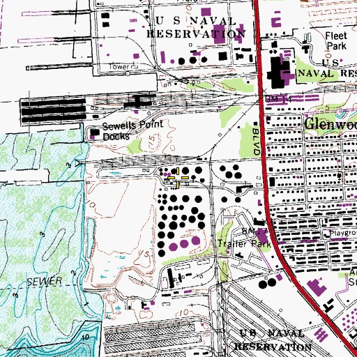 Topographic Map of Bush Bluff, VA