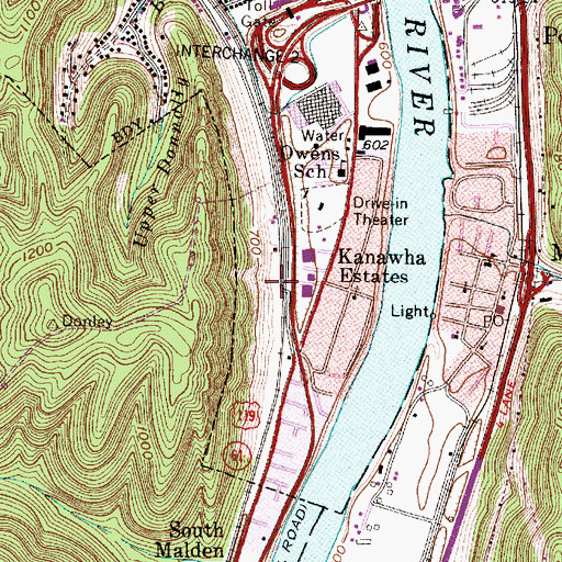 Topographic Map of Atkisson Dam Lighthouse, WV